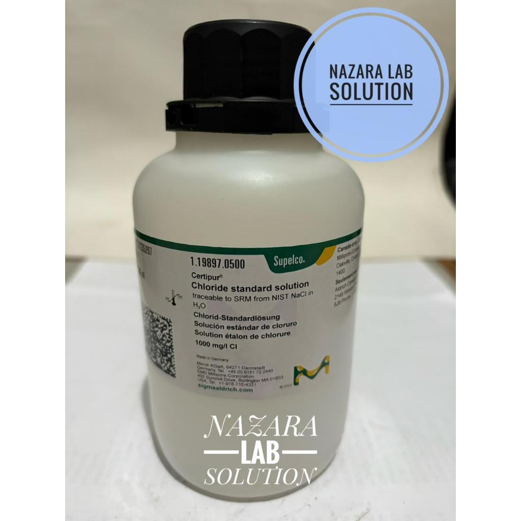 Chloride Standard Solution SRM dari NIST NaCl 1000 mg/l Cl Certipur MERCK 119897 500ml