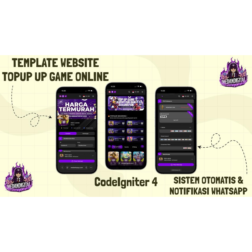 Source Code Website Topup Game Online CodeIgniter 4 (CI4)