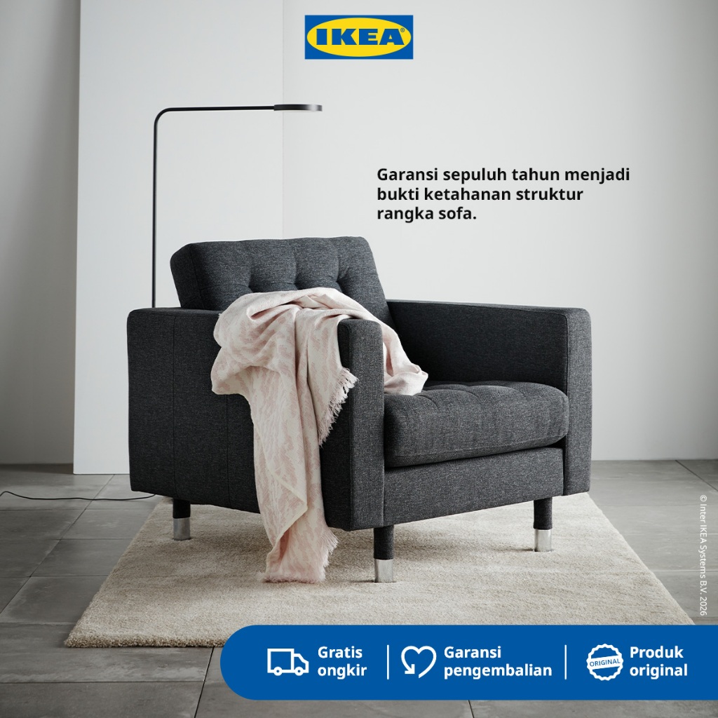 IKEA LANDSKRONA Sofa Ruang Tamu Gunnared Abu-Abu / Armchair Sofa Minimalis 2 Seater 3 Seater