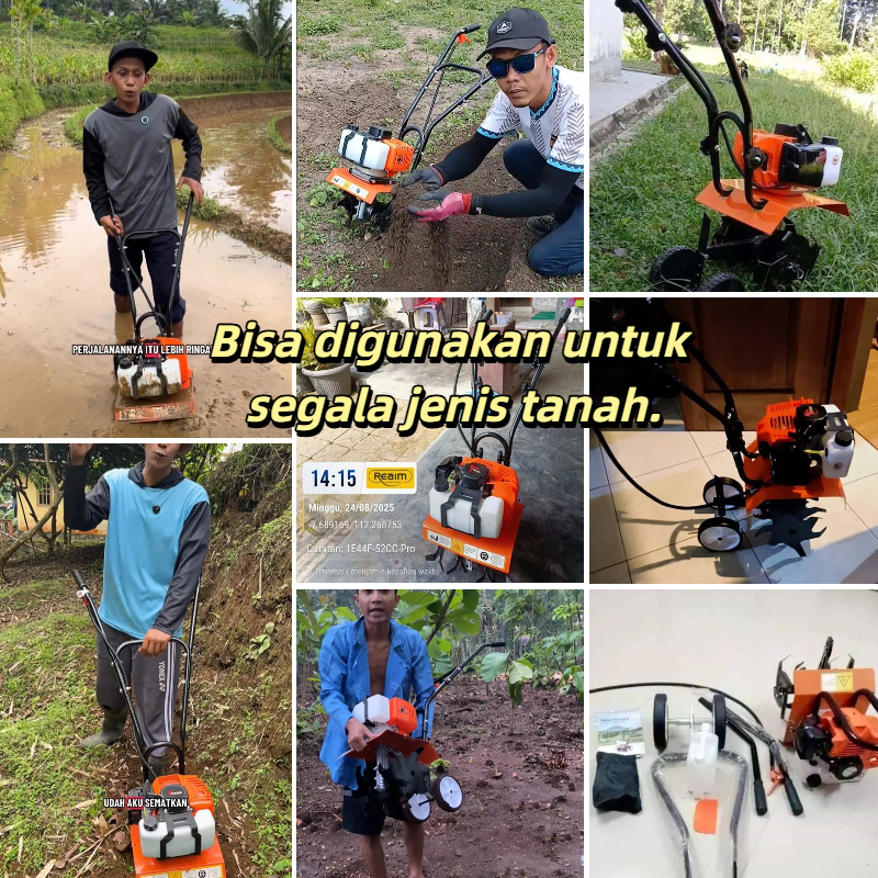 PROMO SALE Reaim Cultivator Mini Tiller Bensin Traktor Sawah Mesin 2TAK Mini Power Cultivator Tiller