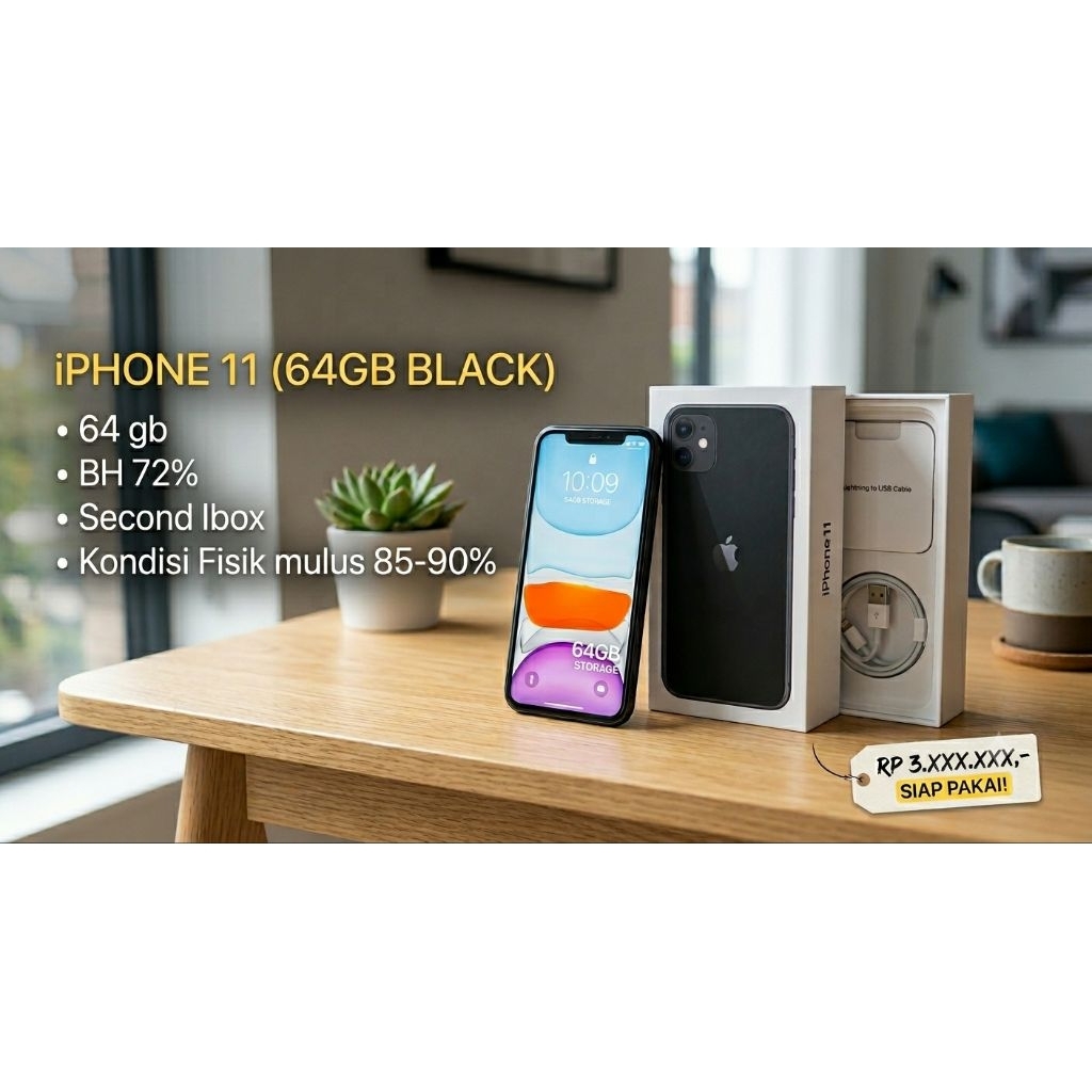 iPhone 11 ex iBox Beacukai IMEI Permanen 100% Original Second iPhone 64GB