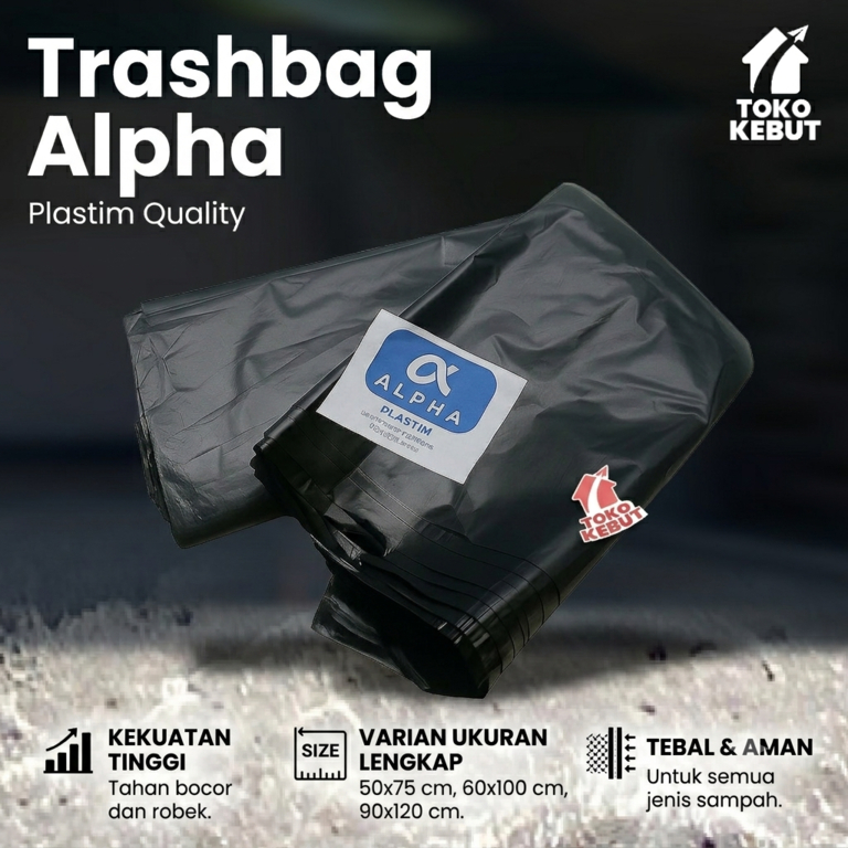 Alpha Kantong Plastik Sampah Hitam Trash Bag Besar