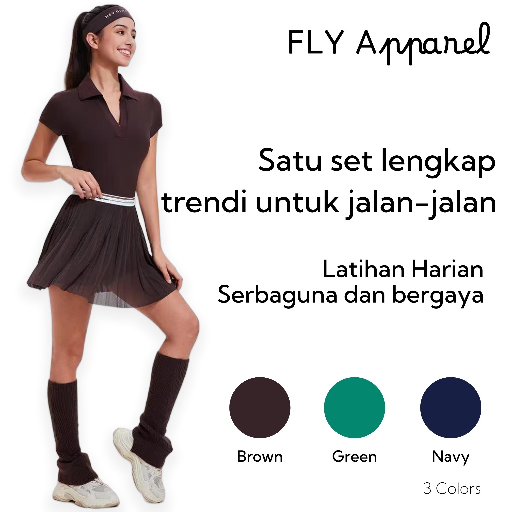 Rok olahraga wanita set Rok tenis / Rok golf / Rok yoga / Kebugaran Berlipit Training olahraga wanit