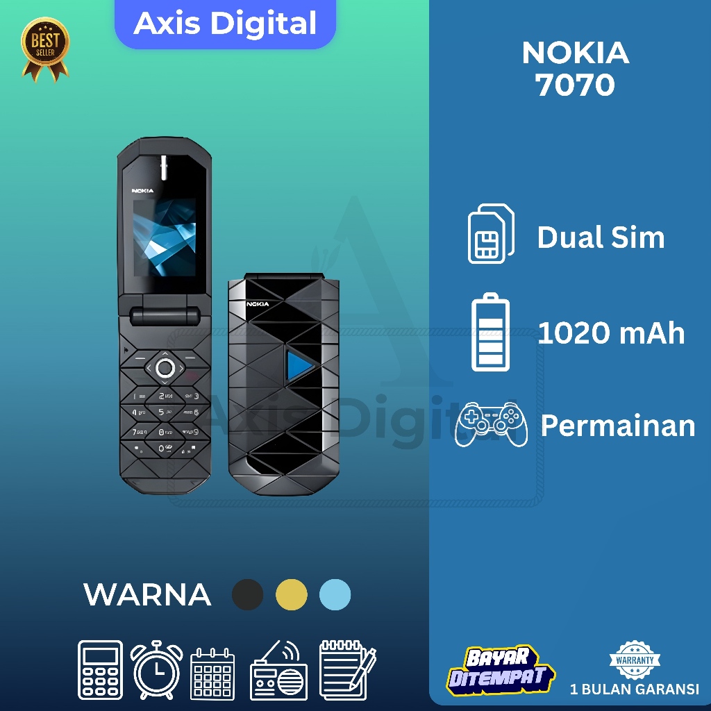NOKIA HP Jadul 7070 Lipat Klasik Bergaransi Murah