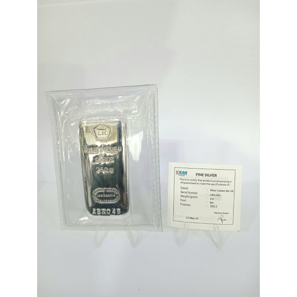 Perak batangam FINE SILVER  ( ANTAM) 250gr