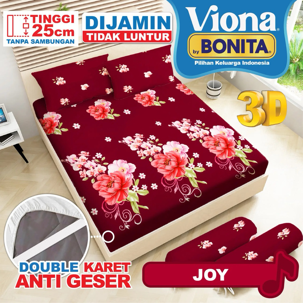 (bisa cod)sprei bonita 180 x200 /seprai dobel karet viona by bonita