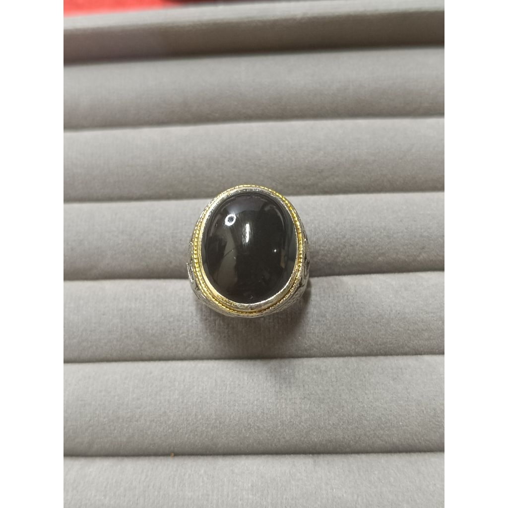 Cincin Batu Bacan Hitam Kristal Ring 8/Penghobi batu akik nusantara