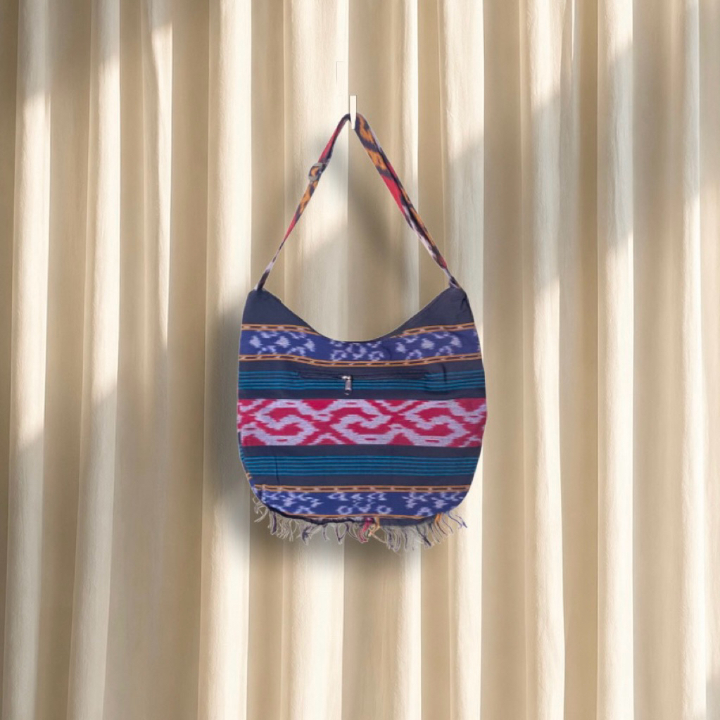 Tas Selempang Tenun Troso Tali Adjustable Motif Toraja Tenun