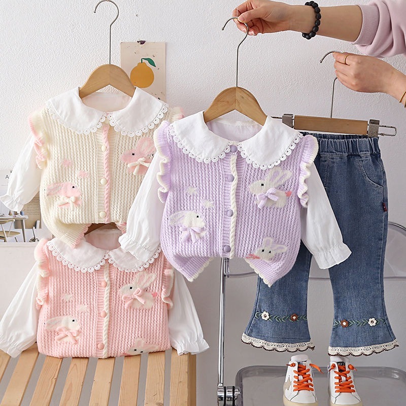 Setelan Anak Perempuan Usia 1-4 Tahun | Pakaian Import Premium Anak Cewek Model Baju Kemeja Lengan P