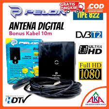 Antena TV Digital PELOR 822 TV DVB T2 - Penerimaan Full HD 1080P dan Ultra HD 4K HDTV, Kabel Coaxial