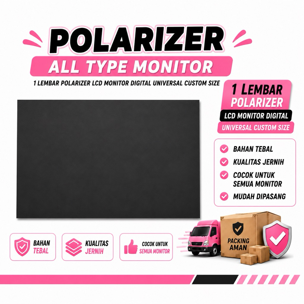1 Lembar Polarizer LCD Monitor Digital Universal Custom Size