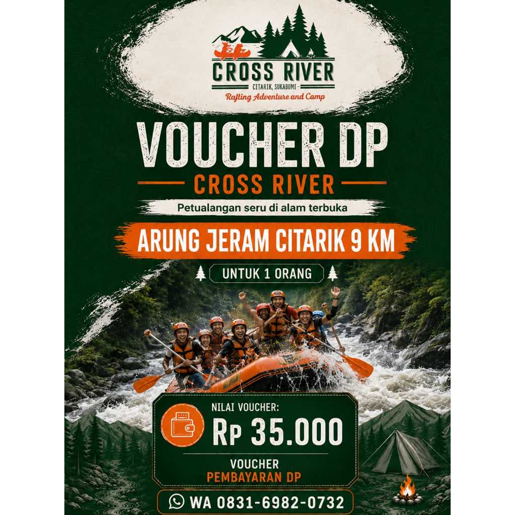 Arung Jeram Citarik 9 KM Sukabumi | Voucher Rafting + Makan + Guide + Asuransi