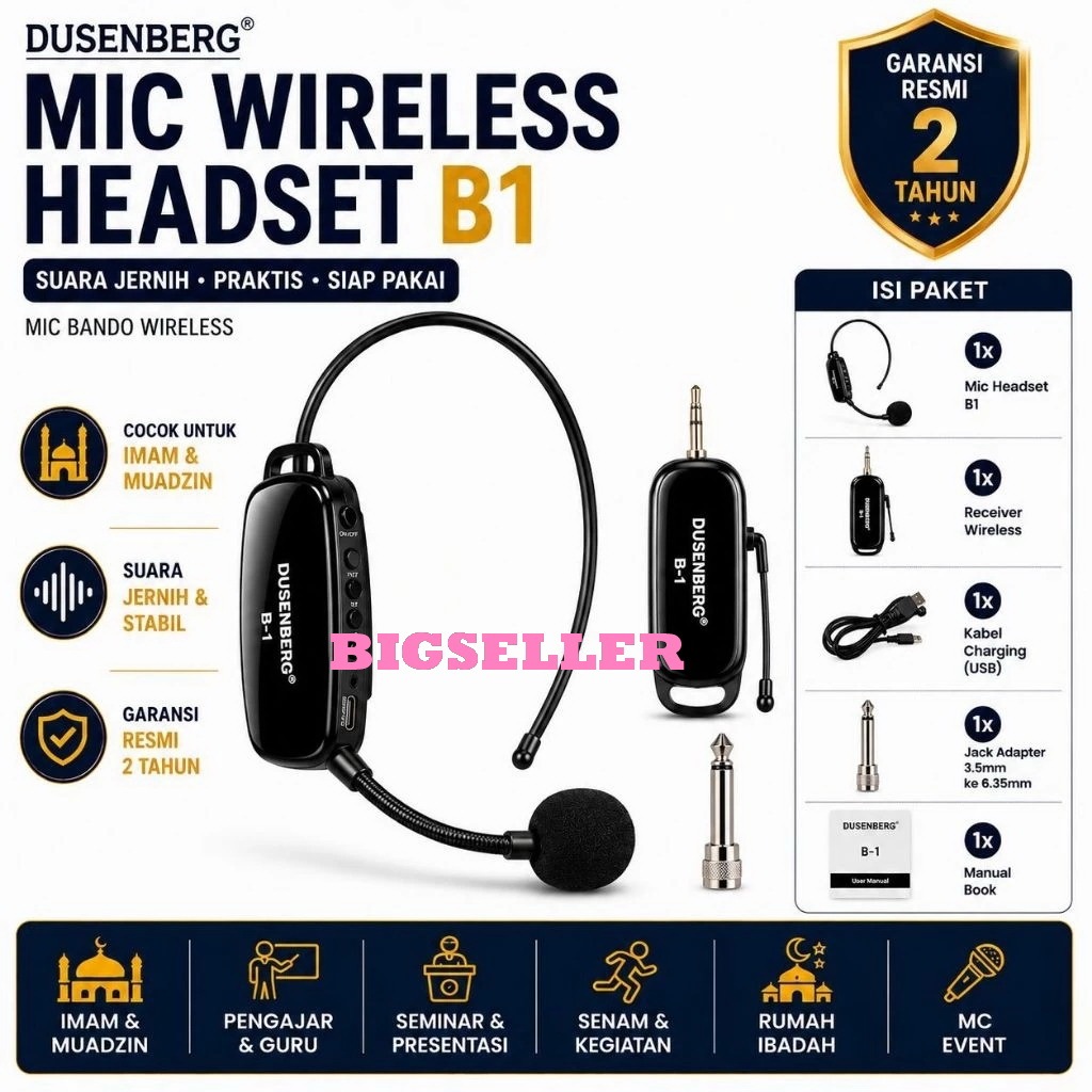 Mic imam Wireless DUSENBERG B1 / B-1 Bando Wireless Connect Amplifier Toa