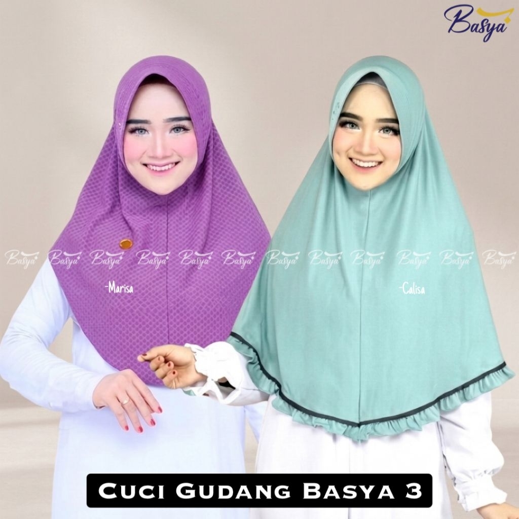 Cuci Gudang BASYA HIJAB 3•hijab cuci gudang•ori basya•hijab instan hamidah•jilbab obral