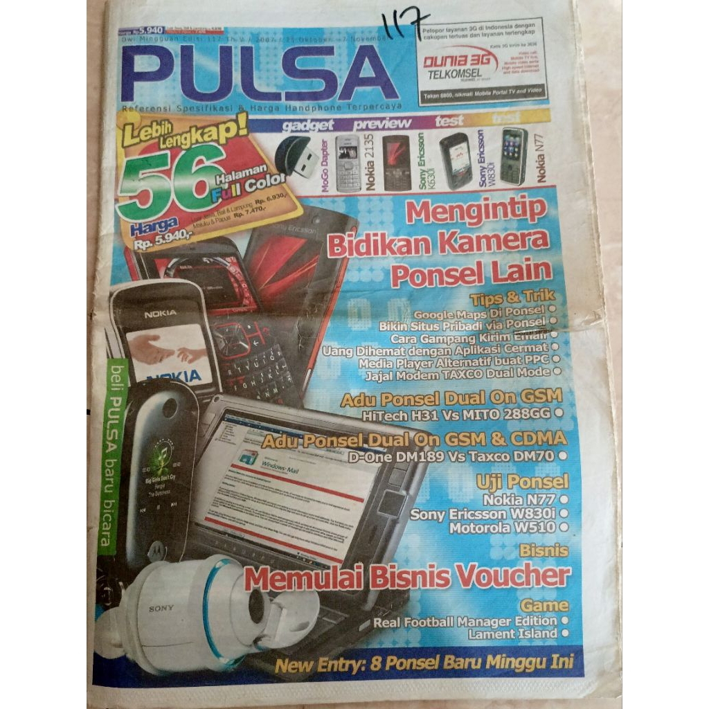 Tabloid PULSA edisi 117 tahun 2007 buat nostalgia layak koleksi cek fisik di foto