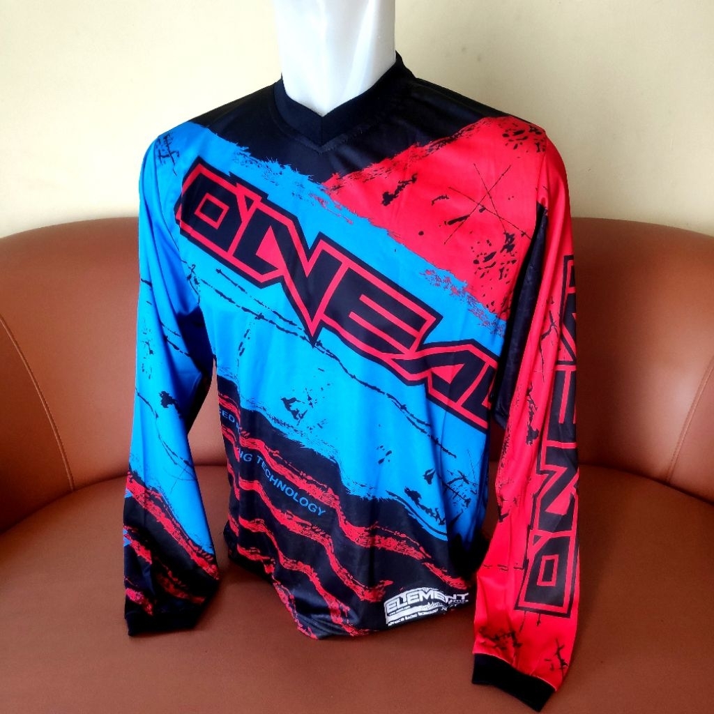 JERSEY SEPEDA PANJANG DOWNHILL MERAH BIRU