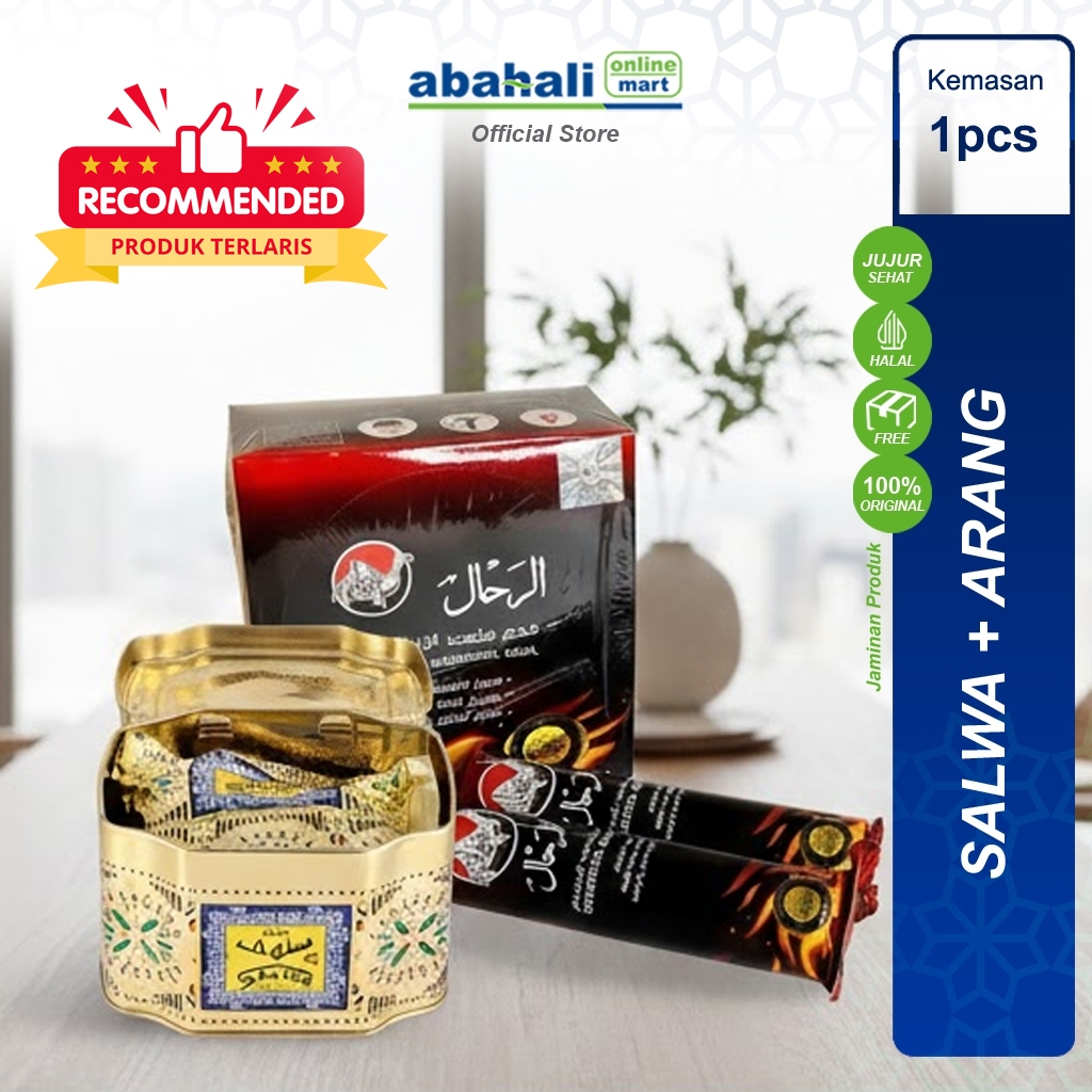 Arang Magic Al Rahal + Salwa Oud Mudah Menyala, Tidak Berbau, Desain Donat