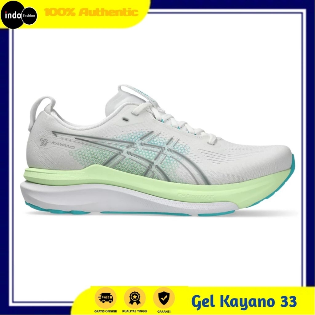Sepatu Running Pria Original Asics Gel Kayano 33 White Energy Aqua