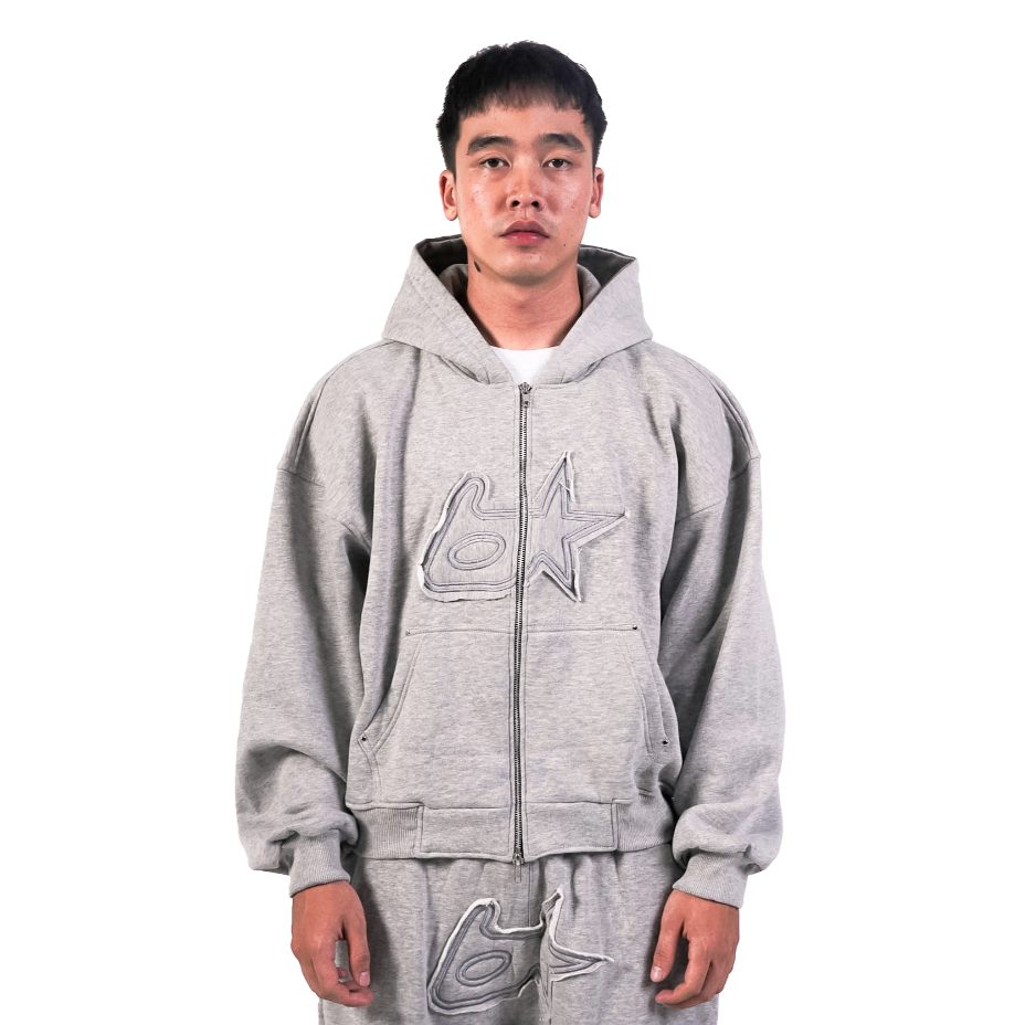 Bitsnbobs Oneset Zipper Hoodie Boxy Baggy Sweatpants Casser Misty