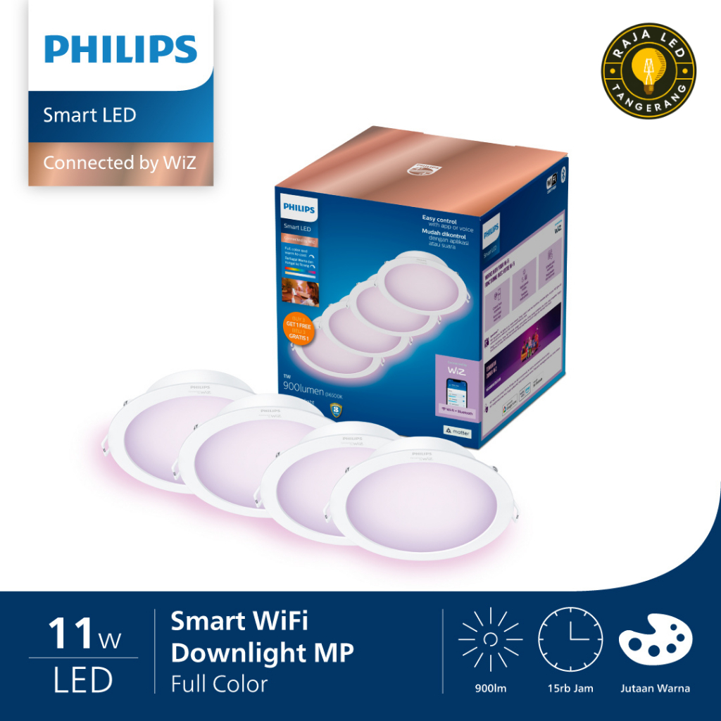 Philips Smart LED Downlight RGB Color 11W Multipack