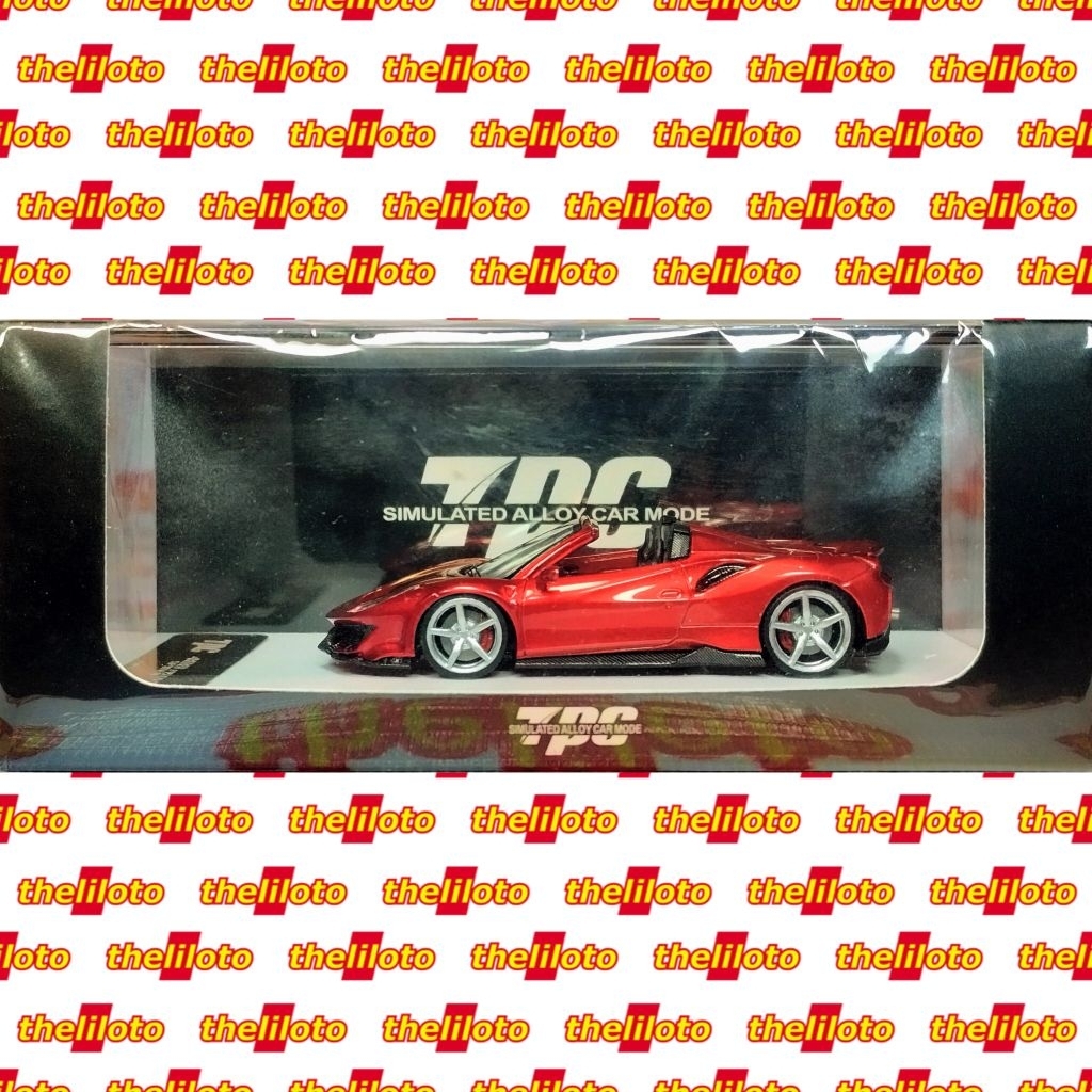 TPC FERRARI 488 PISTA SPIDER NOVITEC ROADSTER CONVERTIBLE RED BLACK MERAH HITAM LIMITED EDITION 1/64