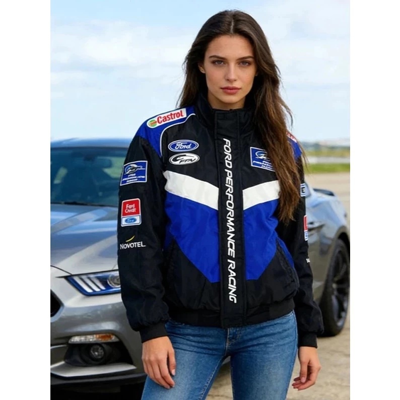 Jaket Parasut Olahraga Ford F1 Pria Fashion Vintage Racing Jacket Regular full printing