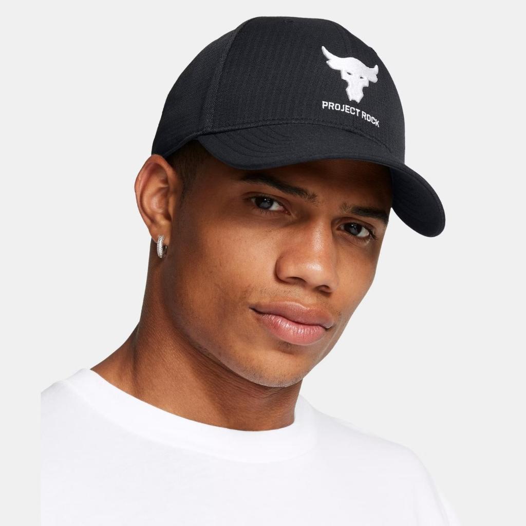 Original UA Project Rock Trucker Hat - Black White