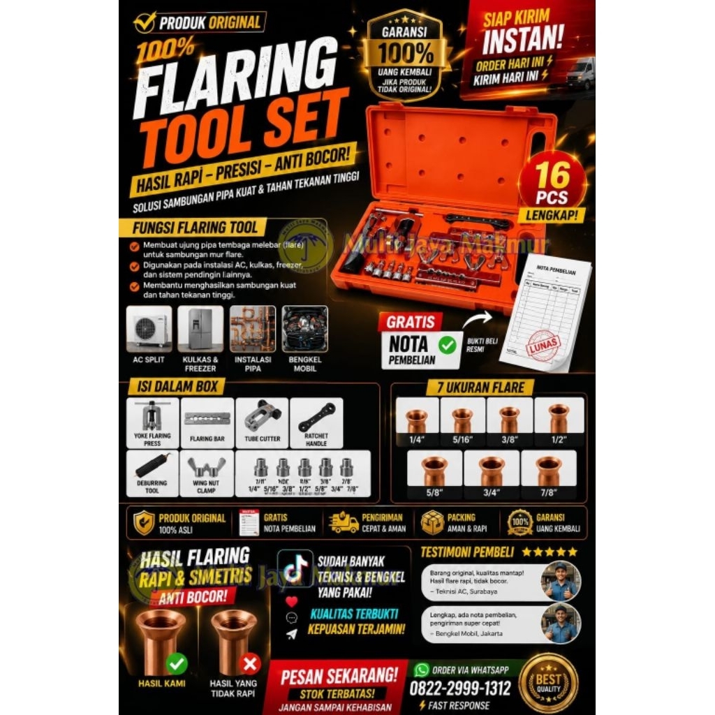Flaring tool/ Flaring & Swaging Tool Kit + Cutter