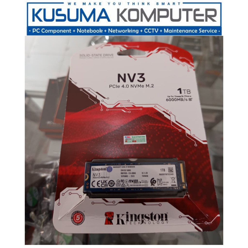 SSD NVME Kingston NV3 1TB Gen 4 Bekas Garansi 2030 Free Heatsink