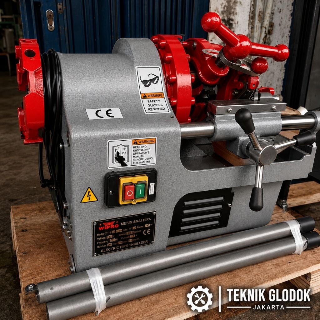 Mesin Senai Pipa 1/2" - 2" WIPRO Electric Pipe Threader 750W Mesin Ulir Pipa