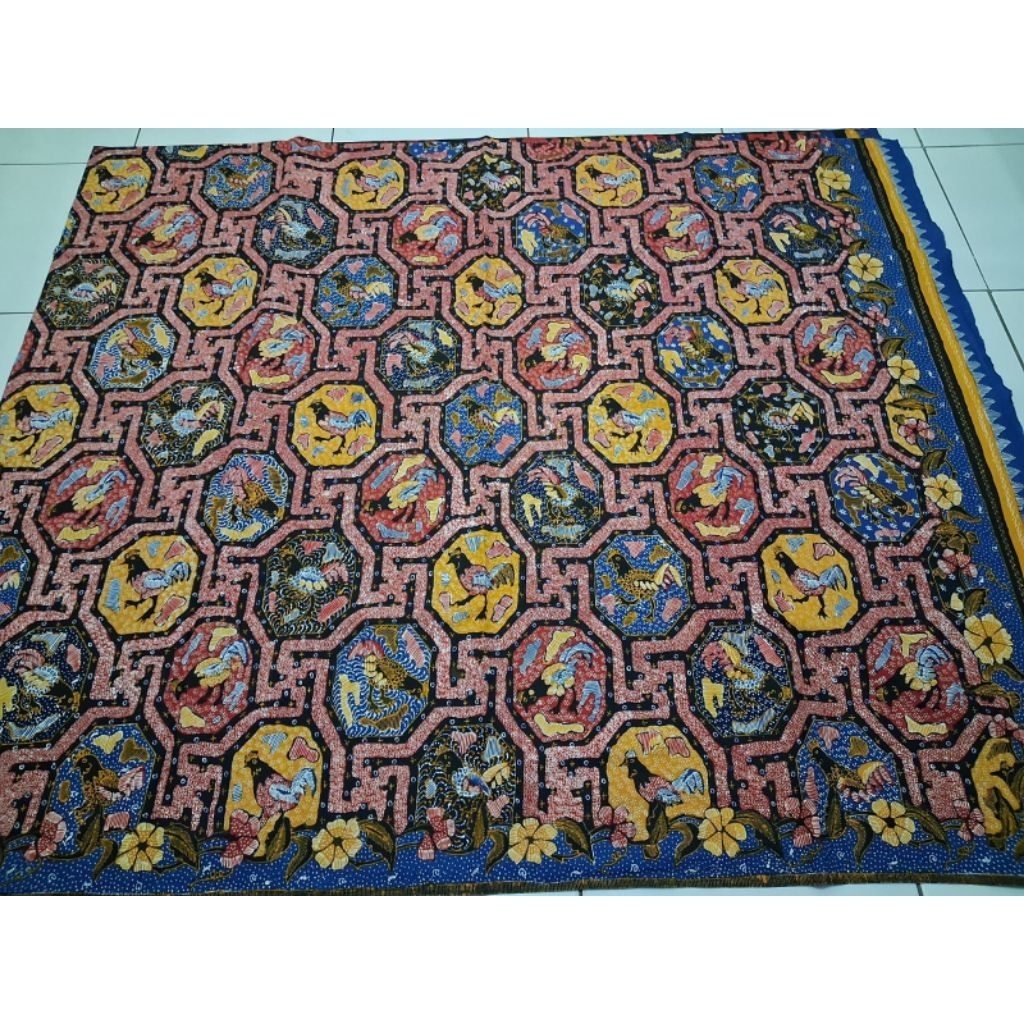 Batik kain panjang katun full tulis motif angkin ayam jago bktn76202 uk 240cmx100cm
