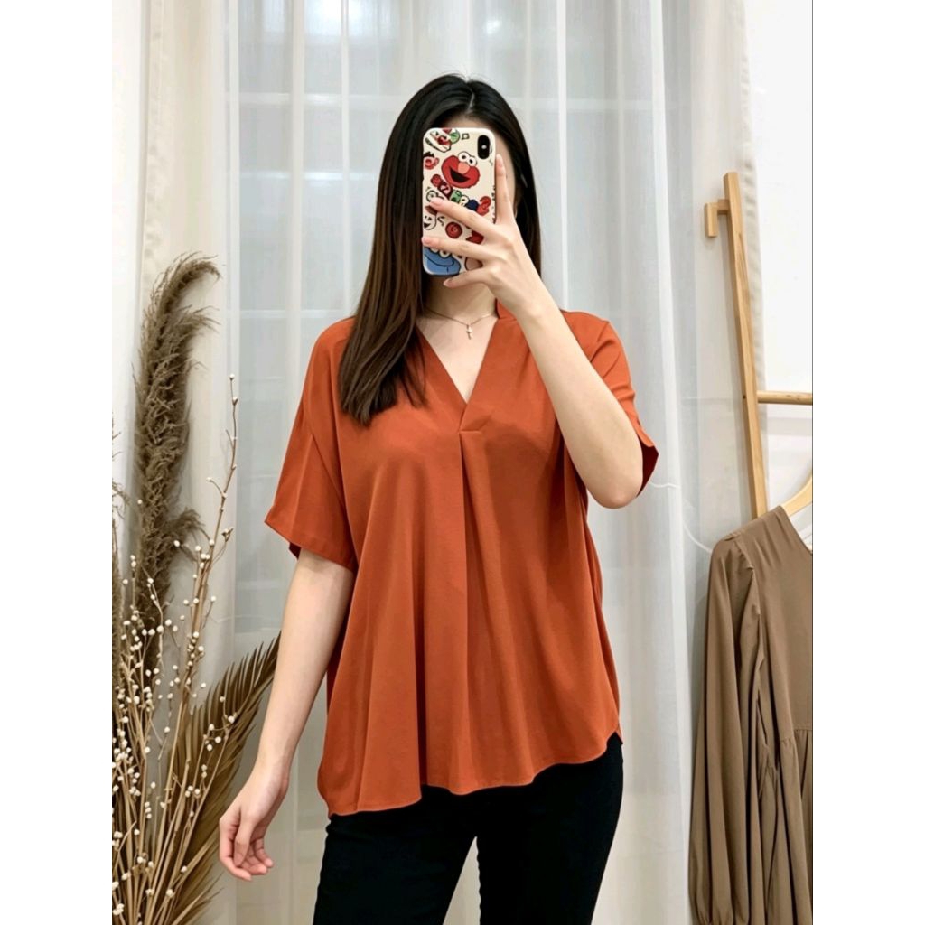 Atasan Wanita Lengan Pendek - Blouse Crinkle Airflow