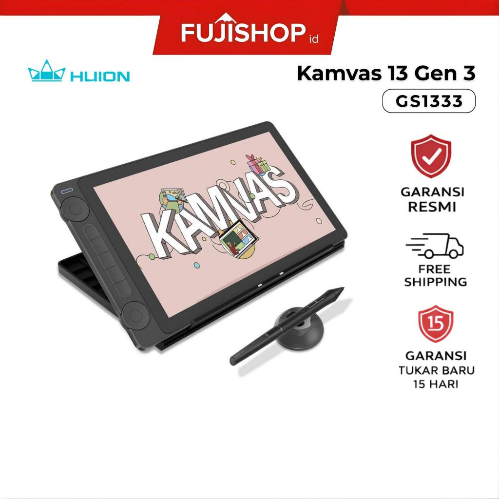 Huion Kamvas 13 Gen 3 Pen Display / Huion New Kamvas 13 Gen 3 Digital Drawing Pen Display Garansi Re