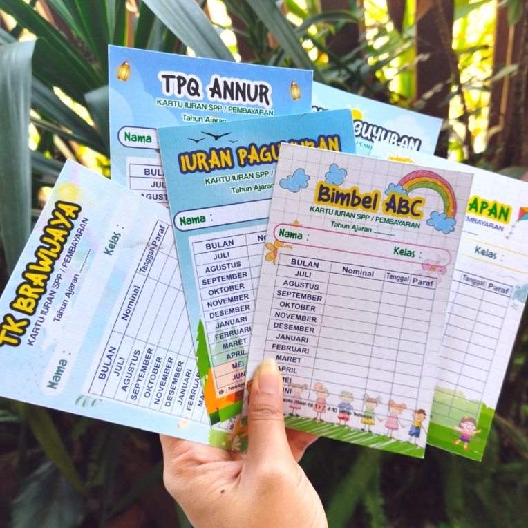 KARTU PEMBAYARAN / KARTU SPP / KARTU INFAQ / KARTU PAGUYUBAN / KARTU BIMBEL / KARTU BULANAN