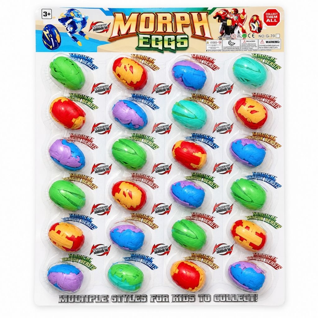 6pcs / 4cm / mainan telur robot kecil / mainan edukasi / deformasi / transformers / mainan viral