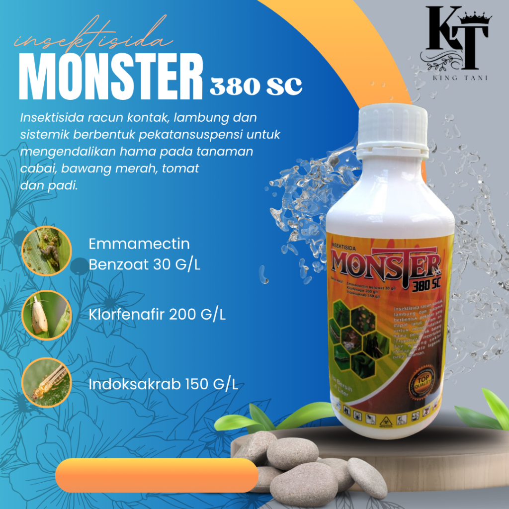 Insektisida Monster 380 SC /1liter/500ml/250ml/ Emmamectin benzoat | Kloffenapir | Indoksakrab |