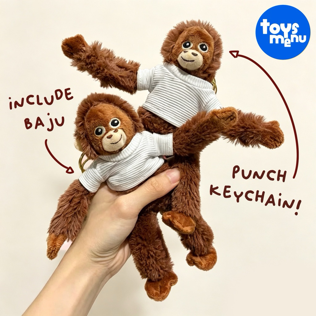 [NEW READY] Boneka Monyet Punch Gantungan Tas IKEA Plush Keychain