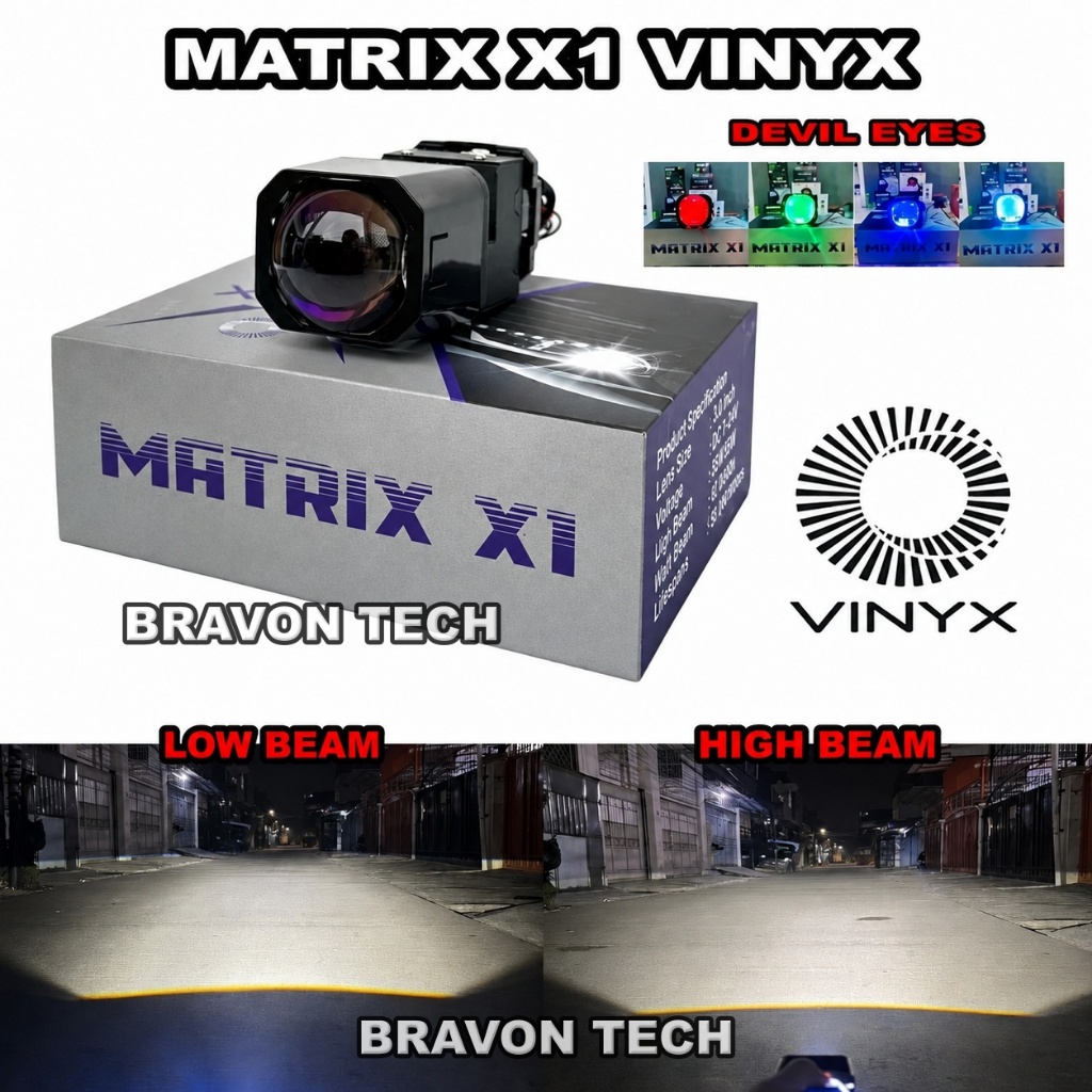 Biled Projector Matrix X1 Vinyx 1,5 inch Premium Purple Lens 40 Watt Mini Biled Projector X1 Vinyx