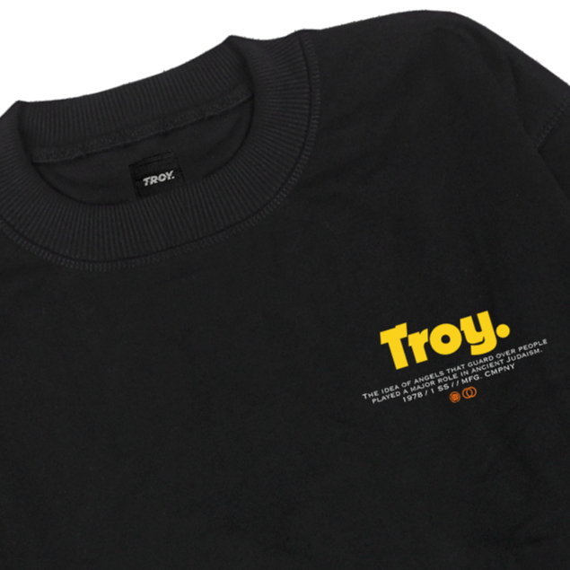 Troy Company Sweater Pria Hitam - Yellow Idea Sweater Sweatshirt Crewneck Black SWD 3092