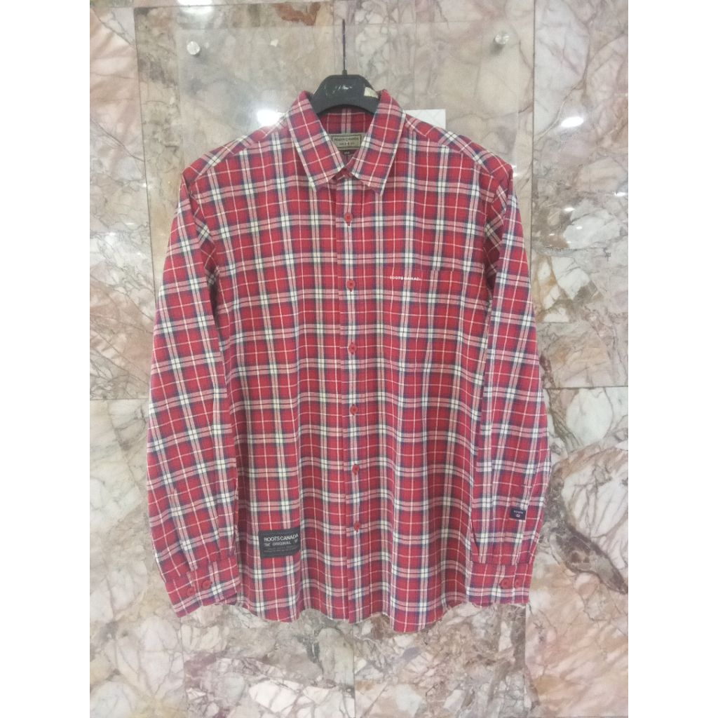 sale kemeja katun kotak" roots canada