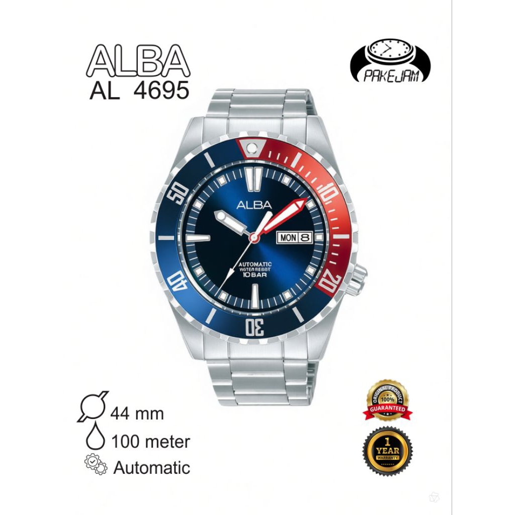 ALBA Automatic AL4695X1 Men Blue Dial Stainless Steel Strap