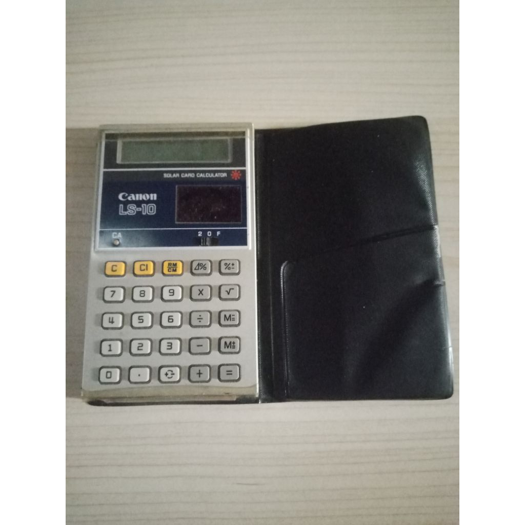 Kalkulator Antik Canon LS-10 Japan Solar Card Kondisi Mati