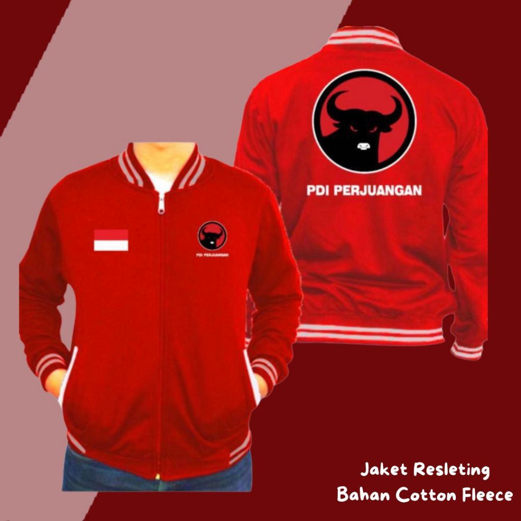 Jacket Partai Custom Cotton Fleece Free Topi Murah Terbaru PDIP GERINDRA GOLKAR NASDEM DEMOKRAT PKB 