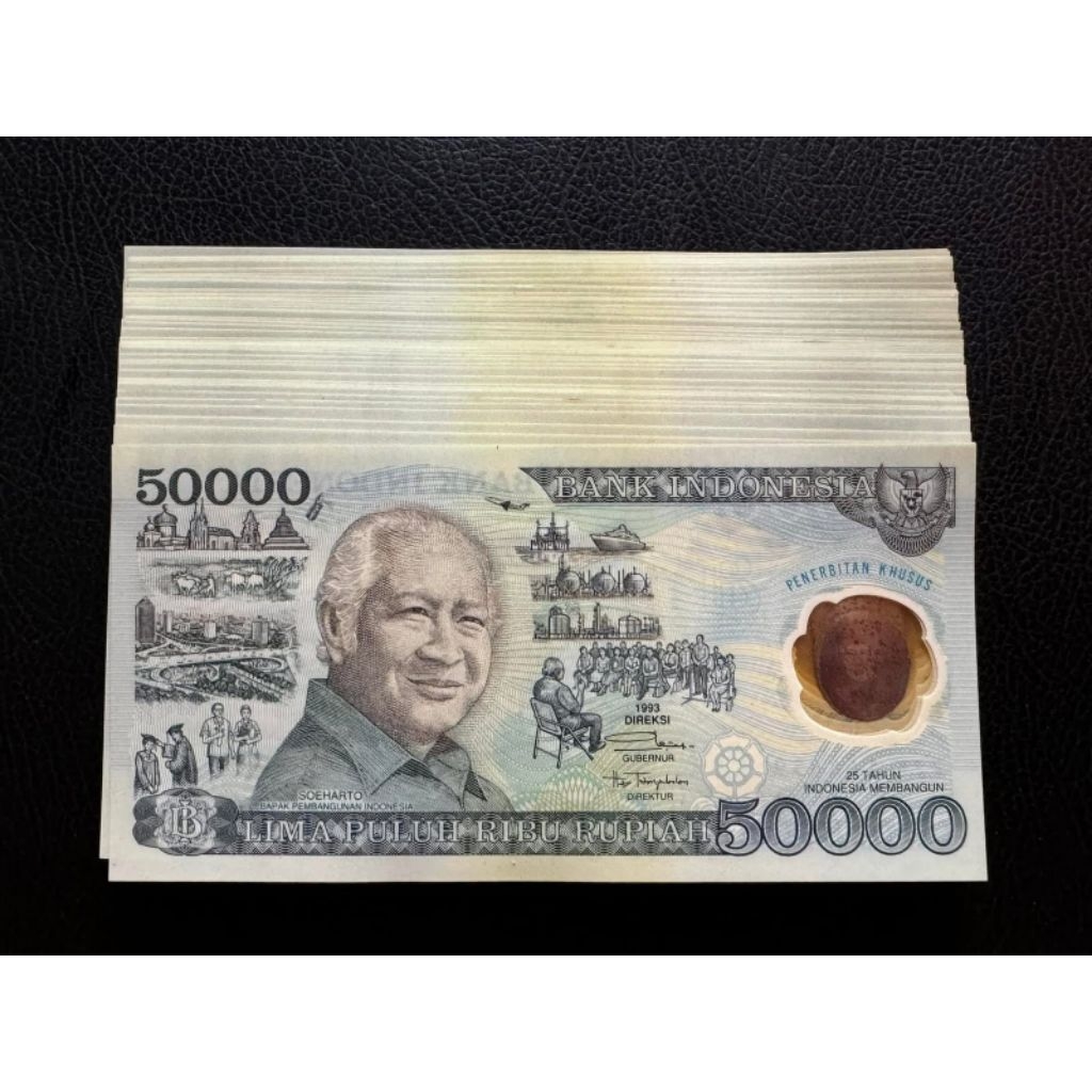 Uang Kuno 50000 Soeharto Polymer Gress
