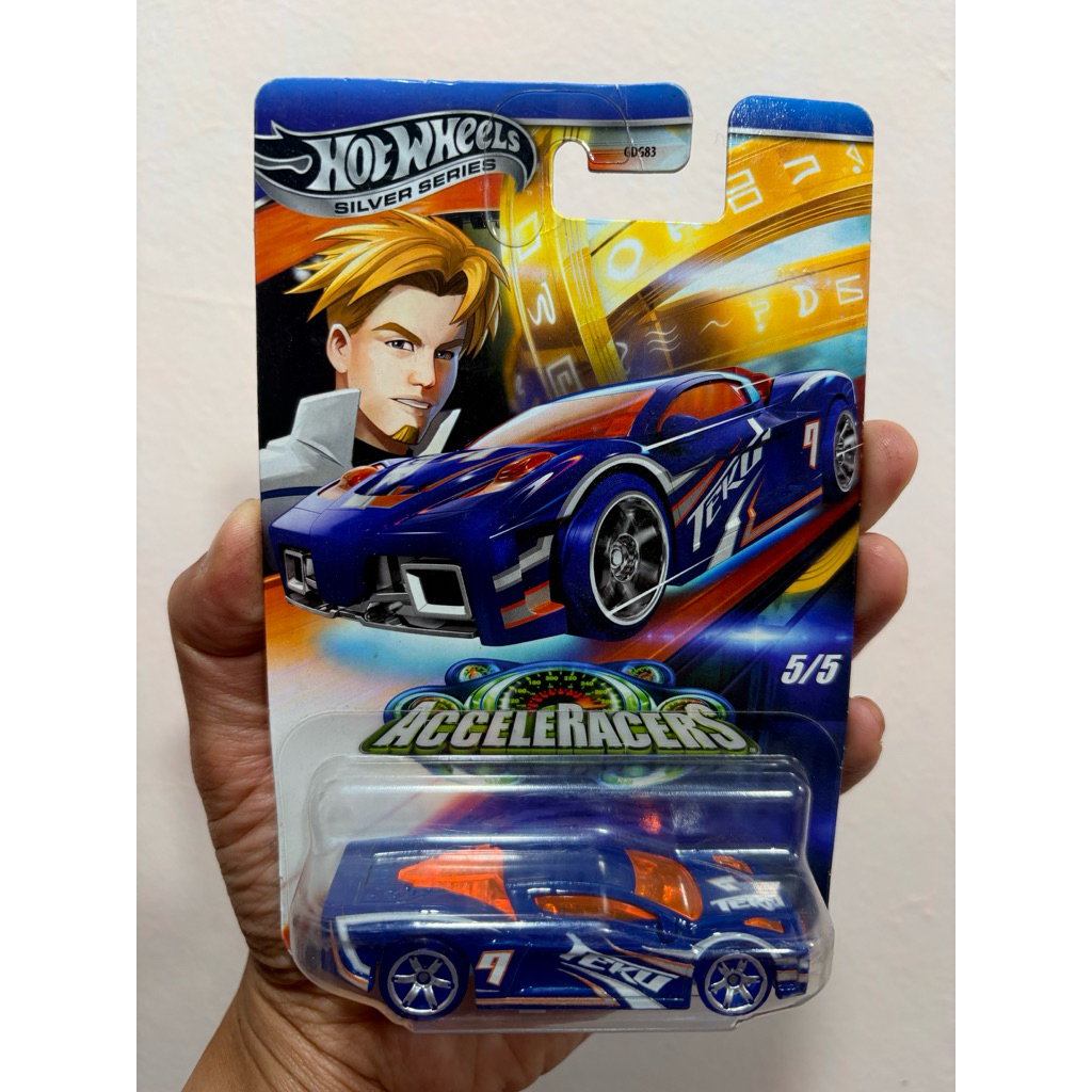 Hot Wheels Revert AcceleRacers #9 Teku Blue Biru Base Besi Metal Mattel Hotwheels