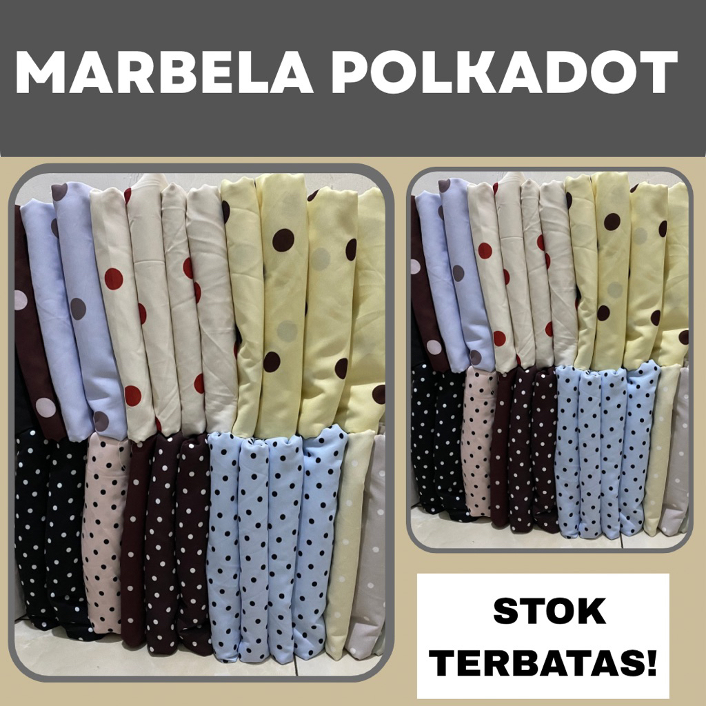 kain marbela potongan motif polkadot /polkadot kecil/polkadot besar/bulat bulat