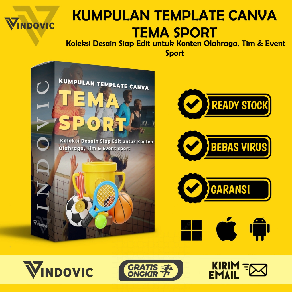 [T1159] KUMPULAN TEMPLATE CANVA TEMA SPORT | Koleksi Desain SiapEdit Untuk Konten Olahraga, Tim & Ev