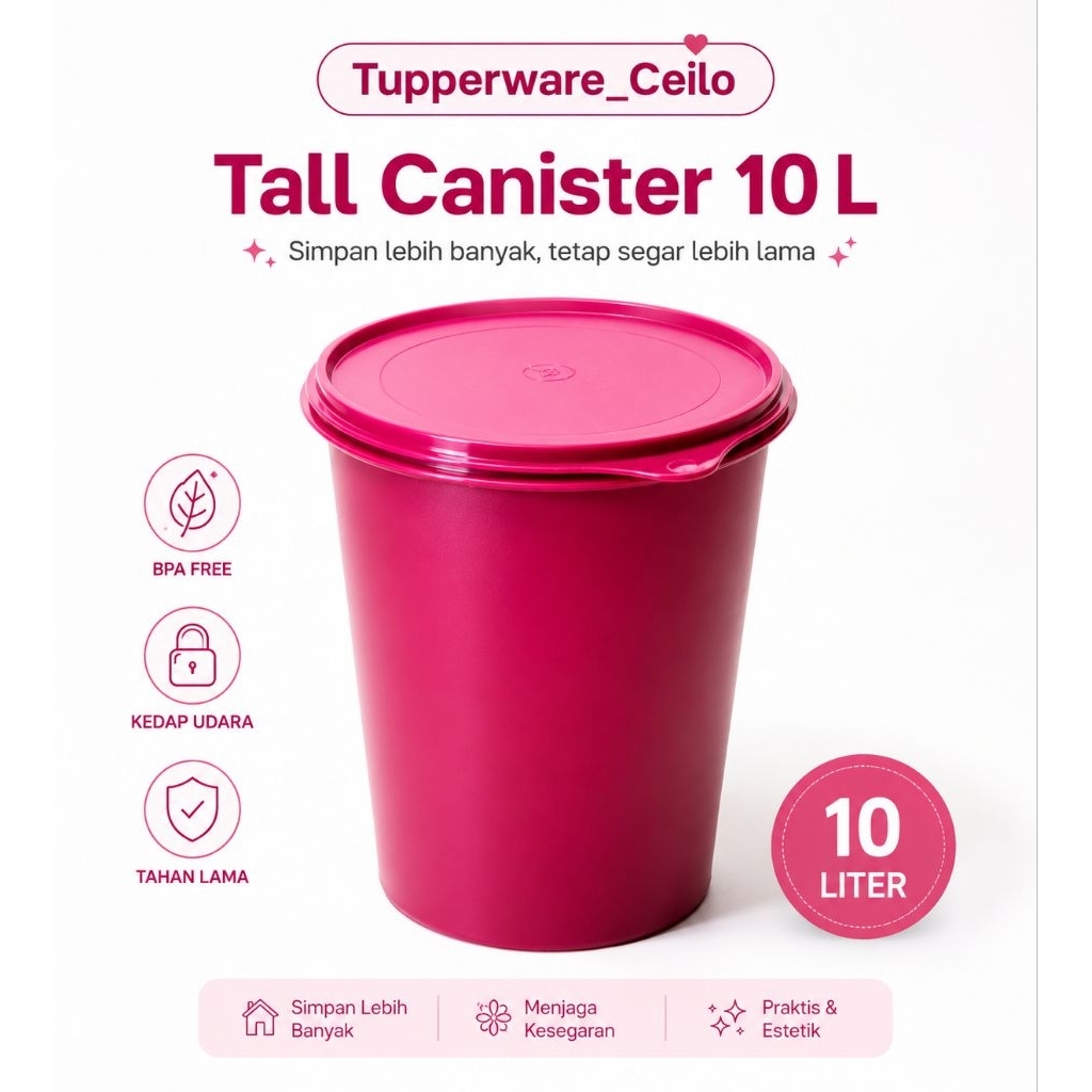 Tall Canister Tupperware 10 L