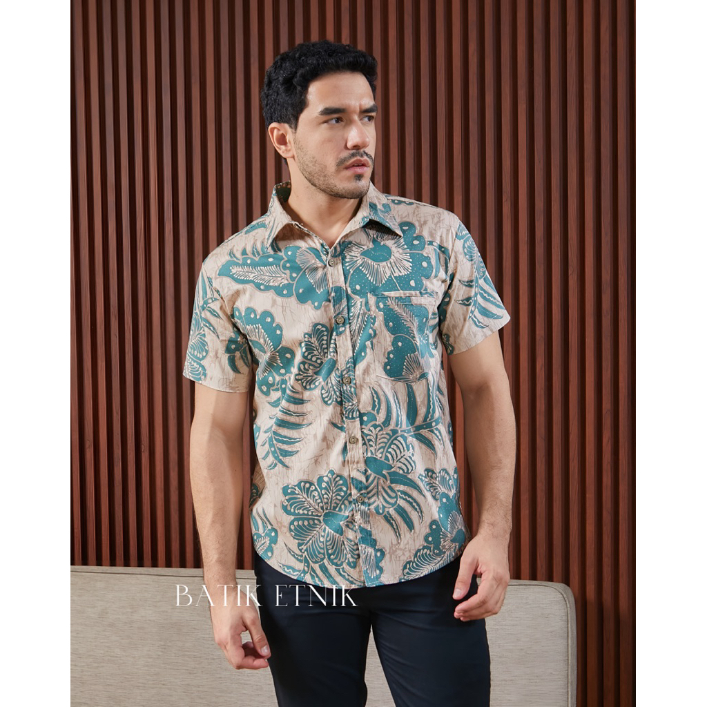 Kemeja batik pria lengan pendek kemeja casual pria BHK - 113BHK