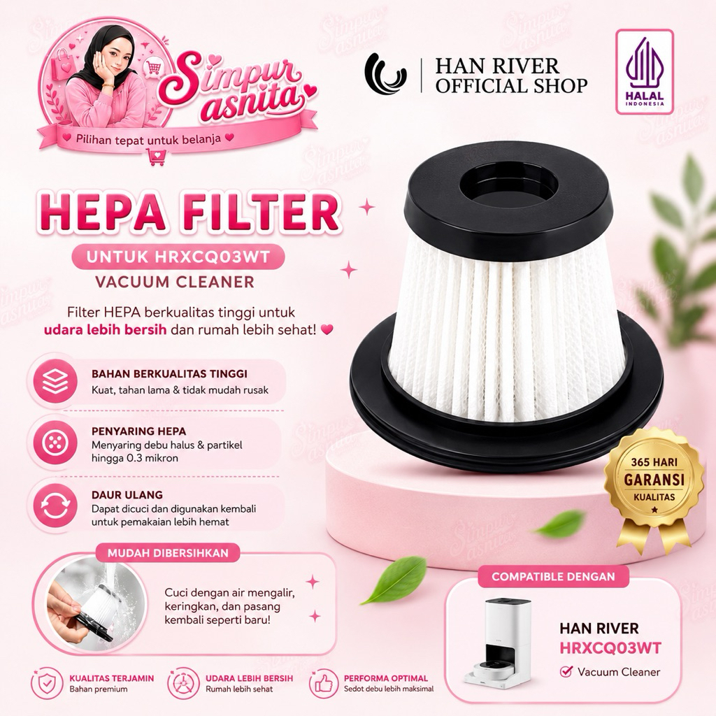 HAN RIVER Hepa Filter For HRXCQ03WT Vacuum Cleaner